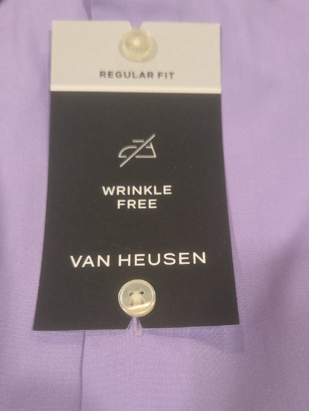 Van Heusen Men's Lavender Regular Fit Dress Shirt - Picture 3 of 3